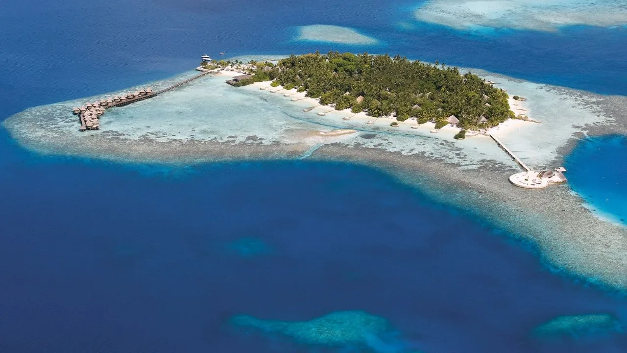 Vista aerea del Nika Island Resort & Spa alle Maldive