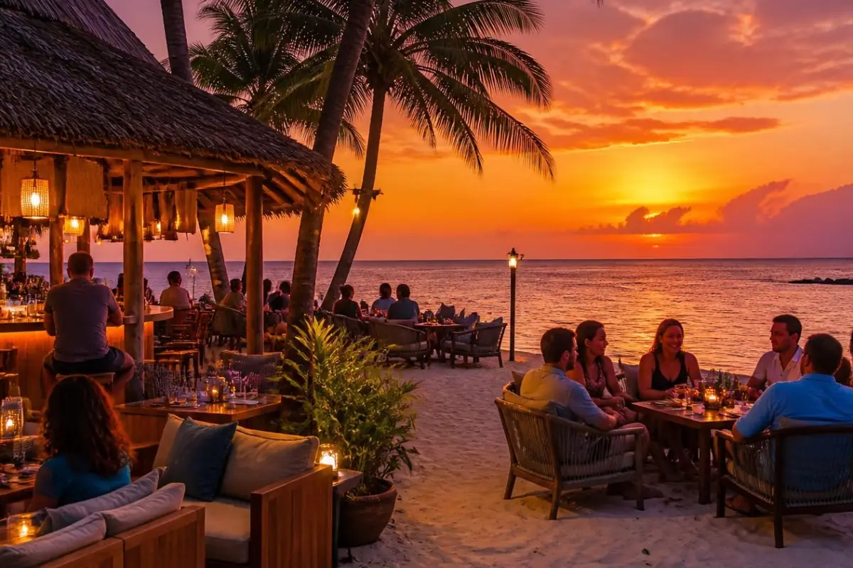 Ristorante e bar sulla spiaggia in un resort delle Maldive
